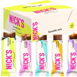 NICKS Favoriete Chocolade mixdoos, Keto Snackrepen Zonder Toegevoegde Suikers Glutenvrij Chocolaatjes Low carb Snoepjes (12 x Bars)