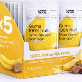 SNOEP Gezonde Snacks Vegan Zonder Suiker – Banaan Fruit Gummies Met Vezels, Glutenvrij & Natuurlijke Snoepjes – Healthy Snack Zonder Schuldgevoel, Perfect Alternatief Voor Sweets, 5-Pack