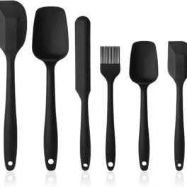 Vicloon Siliconen Gebruiksvoorwerpen, 6 Stuks Kookset Inclusief Borstel, Lepel, Spatel, Antiaanbaklaag en Hittebestendig, Spatel voor Koken en Bakken, Geschikte Vaatwasser