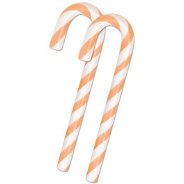 Archie McPhee Pacific Northwest Salmon Candy Canes – Set of 6 Pink and White Striped Novelty Candy Canes, Funny Gag Gift, 5.25 Inch